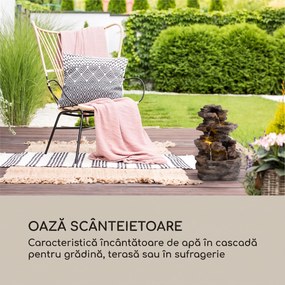 Blumfeldt Messina, fontană cascadă, fontană solară, fontană de grădină, 4 niveluri, baterie