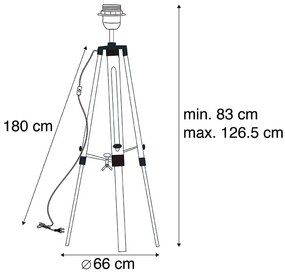 Lampă de podea neagră fără abajur - Tripod