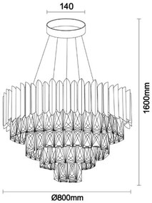 Brilagi - Lustră suspendată pe cablu CARLOS 11xE14/40W/230V Ø 80 cm
