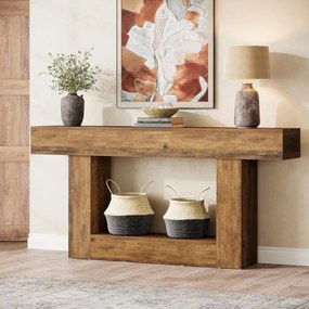 MAM4 - Masa Consola, 160 cm, masuta hol, living, dining, dormitor - Maro - Negru / Maro