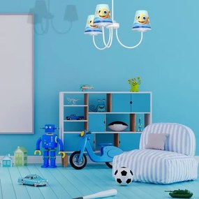 Lustră pe tijă pentru copii FISH 3xE14/40W/230V