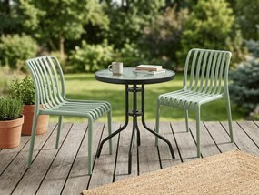 Set de gradina TREGO ISLAND - 2 scaune si masa rotunda ø 60 cm, verde