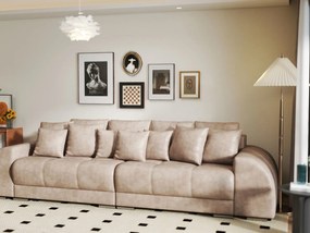 Canapea extensibilă dumonde cu 2 lăzi de depozitare si sezut confortabil din spuma high-density, Verona Tobago Beige 310x100 cm