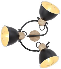Plafoniera metal stil industrial WIHO 3 negru/maro