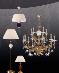 Lustra, Pendul LUX fabricat manual, diam.45cm, ceramica Celia 2704/45 Bejorama