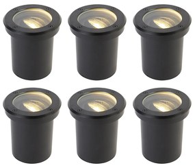 Set de 6 spoturi exterior negru reglabil IP65 - Delux