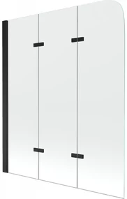 Mexen Felix paravan cadă 3-aripi120 x 140 cm, transparent, Neagră - 890-120-003-70-00