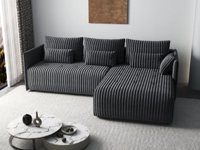 Colțar extensibil dumonde cu ladă de depozitare si sezut confortabil din spuma high-density, Malta Ambience Grey 235x185 cm