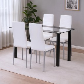 Set de sufragerie Denton 4+1 alb-gri