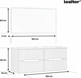 Trent Mobilier de baie 120 cm lavoar ceramic cu oglindă 60x120 cm alb-verde