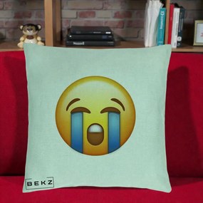 Perna Decorativa Emoji Plange, 40x40 cm, Verde Menta, Husa Detasabila, Perna Inclusa, BEKZ®