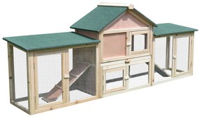 Cusca iepuri PawHut, 210x45.5x84.5 cm, lemn | Aosom Romania