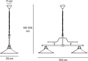 Lustra din alama industrial vintage Alice