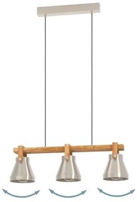 Lustră pe cablu CAWTON Eglo 43952 3xE27/40W/230V