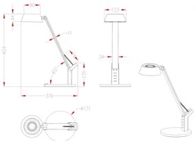 Lampă de masă LED dimabilă Globo 58423 URSINO LED/8W/230V