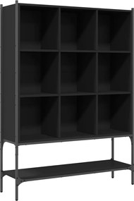 vidaXL Bibliotecă, negru, 102x30x141,5 cm, lemn prelucrat