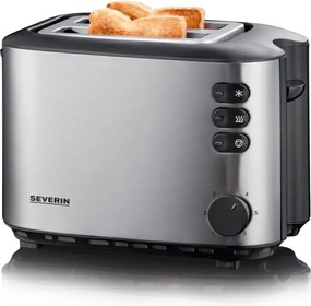Severin AT 2514 - Prăjitor de pâine cu 2 fante, 850 W/230 V, inox/negru