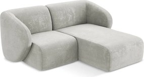 Colțar gri deschis cu tapițerie din chenille (cu colț pe partea dreaptă/cu șezlong) Lani – Makamii