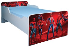 Pat Spiderman Pentru Baieti 2-12 Ani Cu Saltea SafeNest 160x80, Varianta Fara Sertar Ptv2361