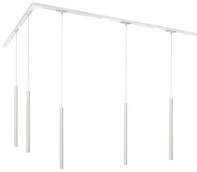 Sistem de iluminat cu șină modern cu 5 lumini suspendate albe monofazate - Iconic Frini
