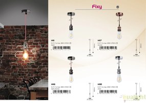 Lustra, Pendul design Industrial Style, finisaj bronz, diametru 10cm, Fixy 1417 RX