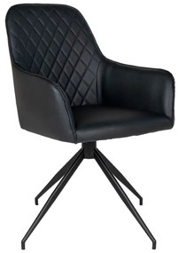 Scaun de sufragerie negru tapițat Harbo – House Nordic