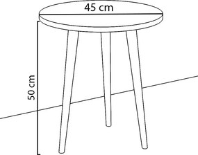 Masa de servire laterala Barcelona 45 x 50 cm, Negru marmorat