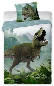 Dinozaur Set de lenjerie T-Rex Forest 140×200cm, 70×90 cm