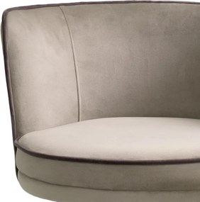 Scaun de bar pivotant design LUX Grenada, catifea Savona greige