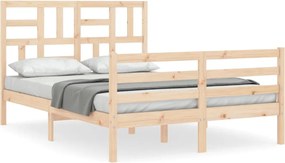 vidaXL Cadru de pat cu tăblie, 120x200 cm, lemn masiv