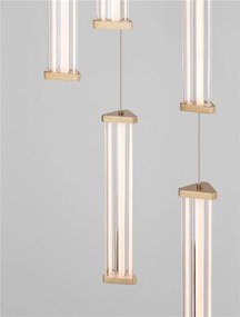 Lustra cu 5 pendule LED 2700K PHEME auriu periat