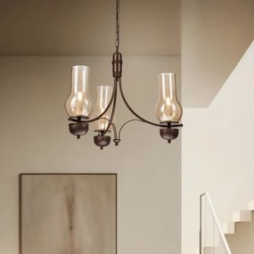 Lustră pe lanț Brilagi COTTAGE 3xE14/40W/230V maro
