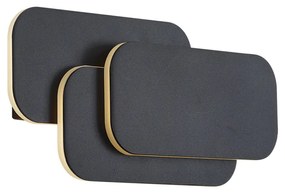 Lampă de perete modernă neagră cu LED inclus, cu 3 trepte de intensitate luminoasă - Dias