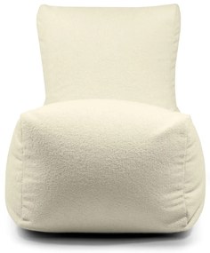 Fotoliu bean bag crem cu tapițerie din țesătură bouclé Seat Lounge – SLOWDOWN