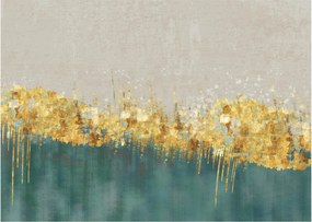 Tablou pe sticlă - Textura cu decor auriu (70x50 cm)