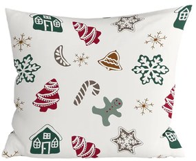 Set 2 bucati fete de perna decorative HOLLY 45x45 cm, alba