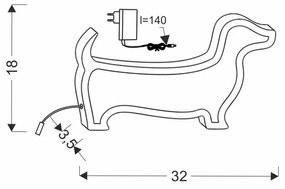 Veioză pentru copii roz Dog – Candellux Lighting