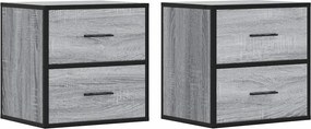 vidaXL Noptiere de perete, 2 buc., sonoma gri, 40x31x39,5 cm