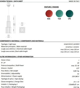 Lustra din ceramica design italian arhitectural Metra