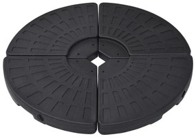 vidaXL Suport de umbrelă in formă de evantai, 4 buc., negru