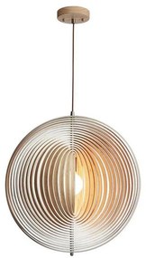 Pendul din lemn pe cablu, 1xE27/60W/230V, diametru 50 cm, lemn masiv/furnir/lemn de cauciuc