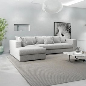 Colțar extensibil dumonde cu ladă de depozitare si sezut confortabil din spuma high-density, Gloria Euphoria Dove 320x183 cm