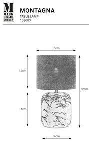 Lampă de masă Markslöjd 108683 MONTAGNA 1xE14/40W/230V 32 cm bej/negru