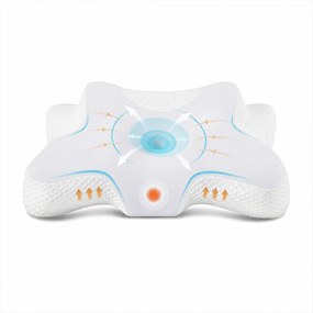 Perna cervicala ortopedica CERVI-SAN Relax memory foam pentru gat si umeri, Alb