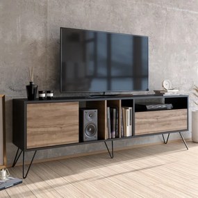 Comoda TV Mistico (180) - Walnut, Black 180 X 58.7 X 35.5