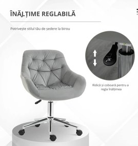 Vinsetto scaun ergonomic de birou, 59x58x80-90 cm, gri | Aosom Romania
