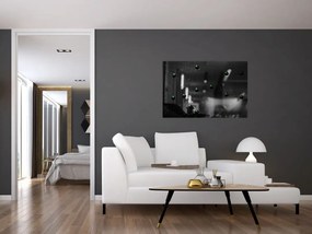 Tablou abstract - bilele verzi (90x60 cm)