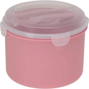 Caserolă de prânz cu bol pentru dressing șicu tacâmuri, roz