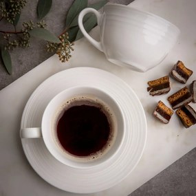 Set servire ceai sau cafea, 12 piese, 6 persoane, alb, Linea