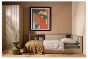 Pat gri/bej din lemn de pin fără somieră 90x200 cm Carter – WOOOD